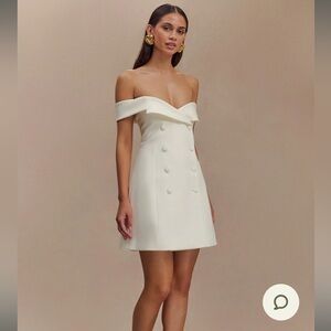 Meshki Strapless Cream Dress
